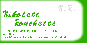 nikolett ronchetti business card